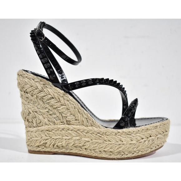Christian Louboutin Mafaldina Zeppa 120 Black Platform Wedge Sandal Heel Pump 36 - Picture 2 of 12